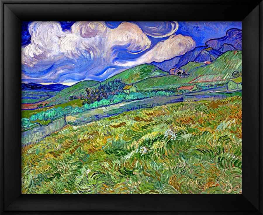 Wheatfield and Mountains - Vincent Van Gogh Paintings